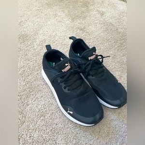 Puma black and pink sneakers size 8